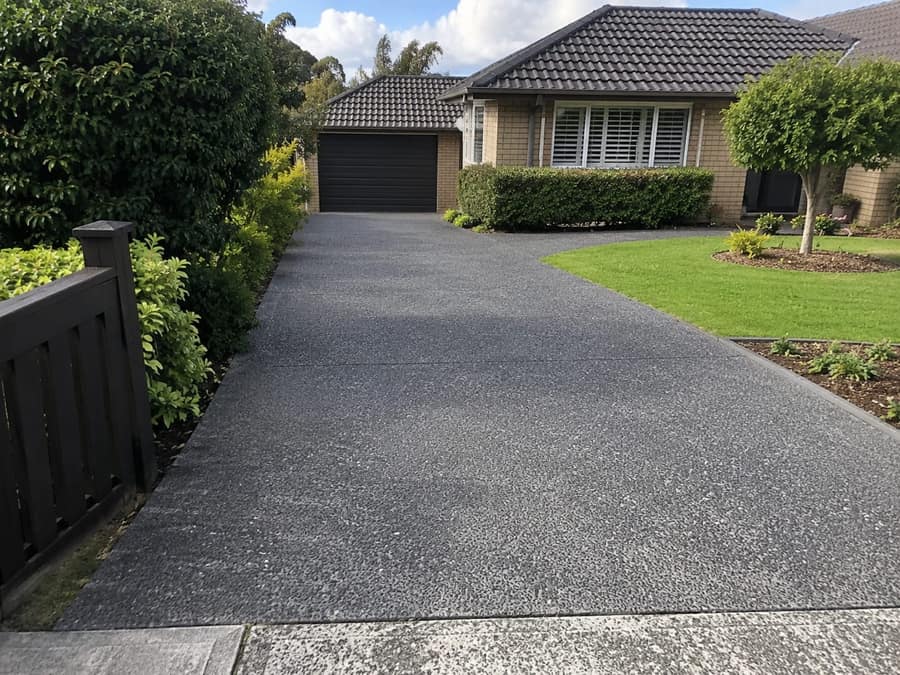 Charcoal exposed aggregate driveway Pittsburgh